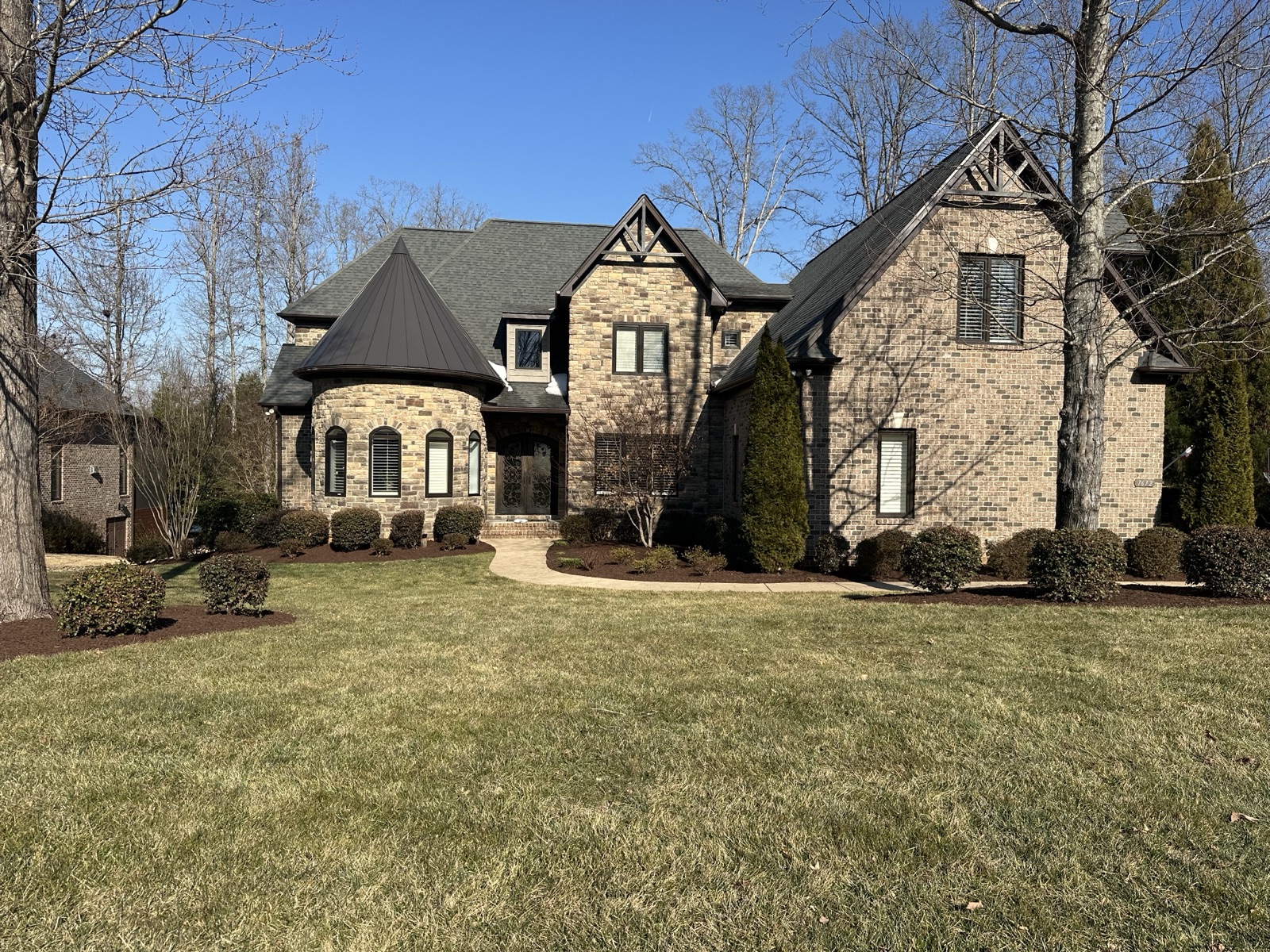 Landscaped grounds at a larger property